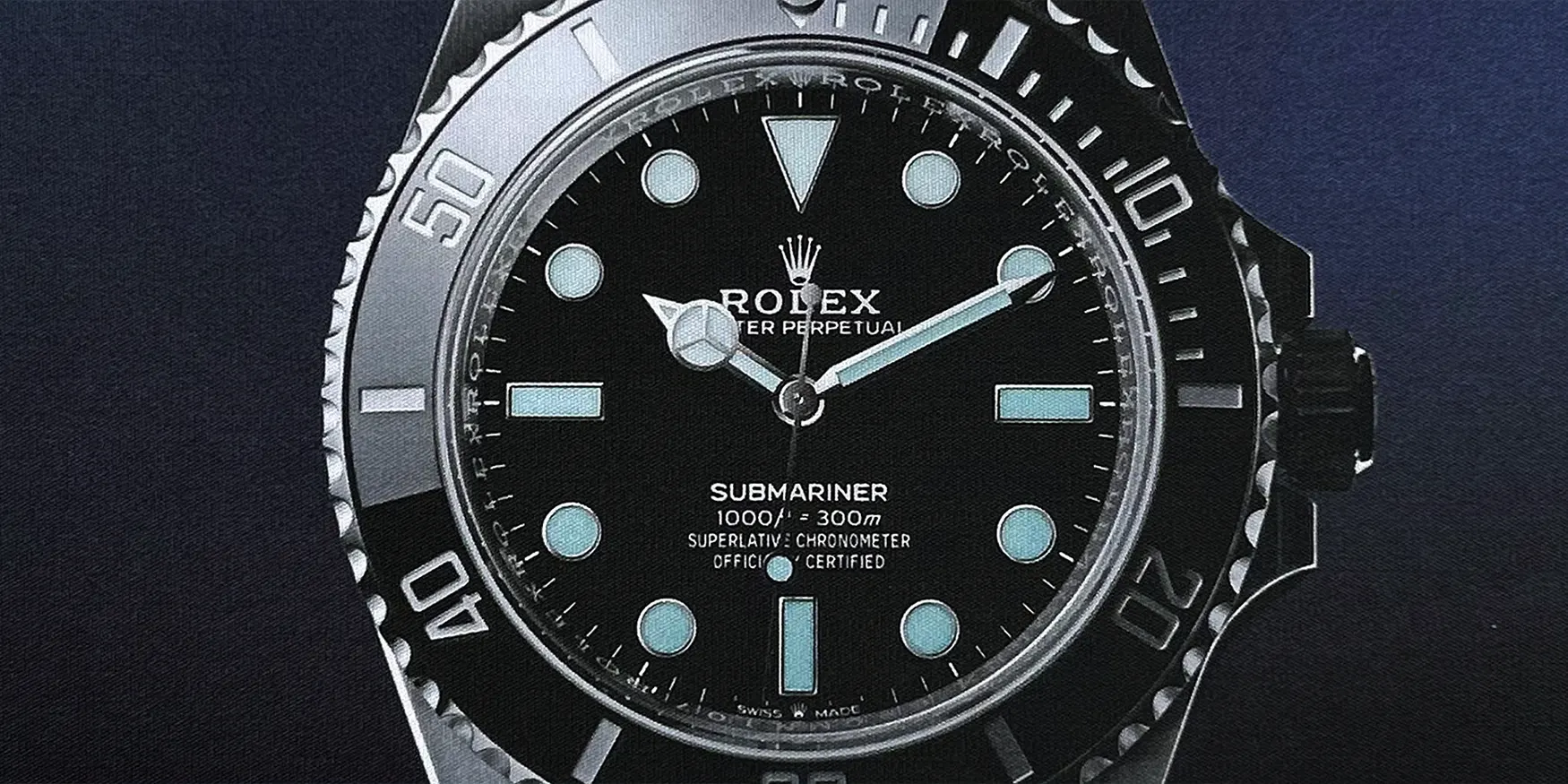 Rolex Submariner with a black dial and black ceramic bezel